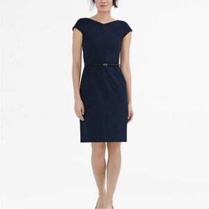 NWT M.M.LaFleur The Nissa Dress Navy Sz 4 Professional Sheath Workwear Stretch
